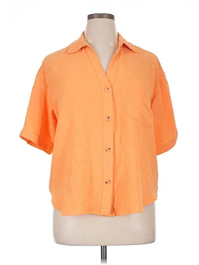 Pre-owned No Comment Short Sleeve Blouse In Orange