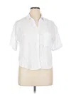 No Comment Short Sleeve Blouse In White