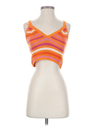 Pre-owned No Comment Sleeveless Top Orange Sweetheart Neckline Tops