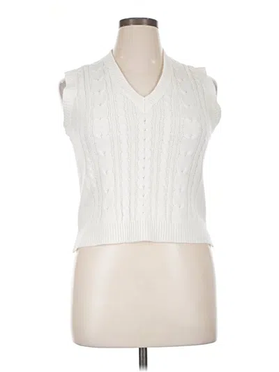 Pre-owned No Comment Sweater Vest In White
