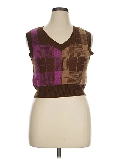 Pre-owned No Comment Tank Top Brown Strapless Neckline Tops
