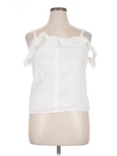 Pre-owned No Comment Tank Top White Strapless Neckline Tops
