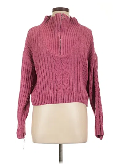 Pre-owned No Comment Turtleneck Sweater In Pink