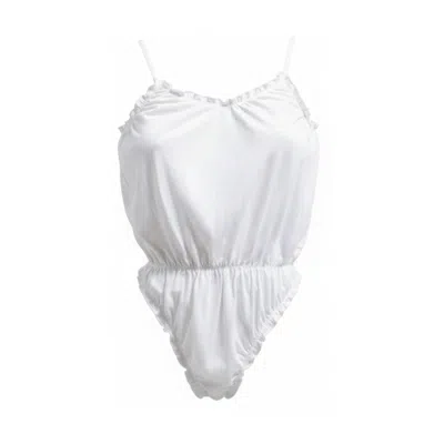 No Comment Women's Lebodi Romance White Wedding Bodysuit Bloomer Style Elasticated Waistband