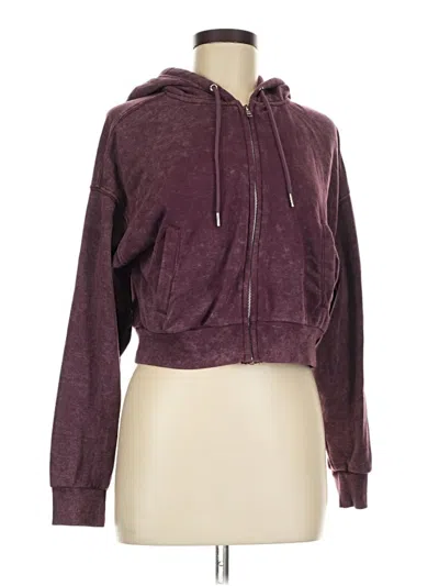 Pre-owned No Comment Zip Up Hoodie In Burgundy