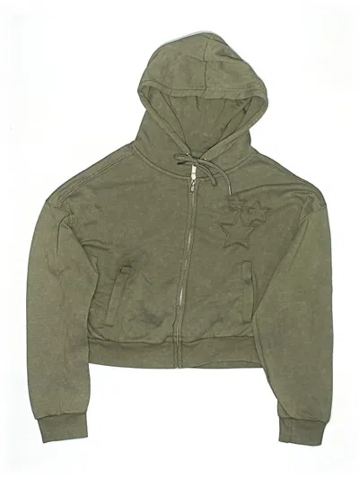 Pre-owned No Comment Kids' Zip Up Hoodie In Green
