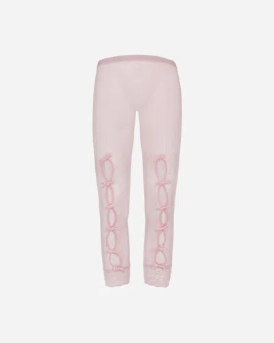 No Dress Women S Bownot Lace Cropped Leggings In Pink