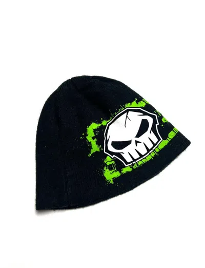 Pre-owned No Fear X Vintage Y2k Skull Monster Energy Style Beanie Hat In Black