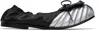 No Idea Black & Silver Big Foot Football Flat Loafers In Black Silver