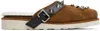 No Idea Brown Wide Dough Rock Star Slippers In Camel Suede