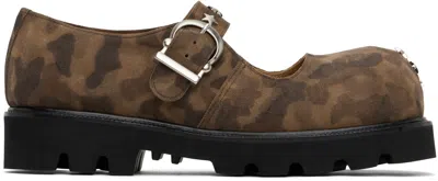 No Idea Khaki Big Foot Shooting Star Mary Jane Loafers In Camouflage