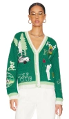 No! Jeans Gone Golfing Cardigan In Teal