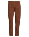 No Lab Man Pants Brown Size 33 Cotton, Elastane In Brown