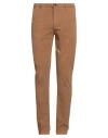 No Lab Man Pants Camel Size 40 Cotton, Elastane In Brown