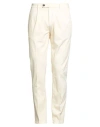 No Lab Man Pants Cream Size 35 Cotton, Elastane