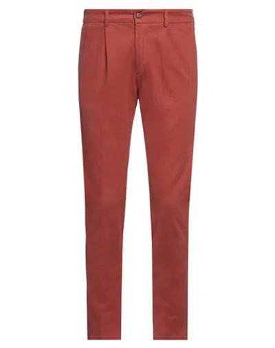 No Lab Man Pants Rust Size 30 Cotton, Elastane In Red