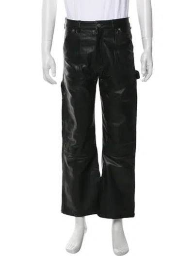 Pre-owned No Maintenance Lambskin Moto Pants In Gray
