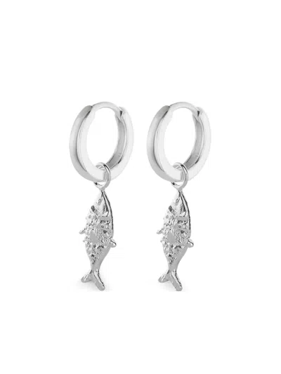 No More Sea Bass 圈形耳环 In Silver