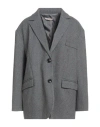 No-nà Woman Blazer Grey Size M Polyester, Elastane In Gray