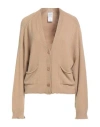 No-nà Woman Cardigan Beige Size L Viscose, Polyester, Polyamide In Sand