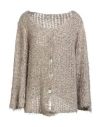 No-nà Woman Cardigan Beige Size M/l Polyamide, Acrylic, Wool, Mohair Wool