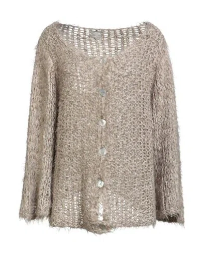 No-nà Woman Cardigan Beige Size M/l Polyamide, Acrylic, Wool, Mohair Wool