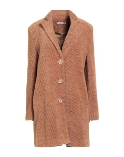 No-nà Woman Coat Camel Size 12 Polyester, Polyamide In Sand