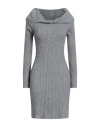 No-nà Woman Mini Dress Grey Size Xs Viscose, Polyester, Polyamide In Gray