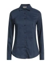 No-nà Woman Shirt Navy Size L Cotton, Polyamide, Elastane In Blue