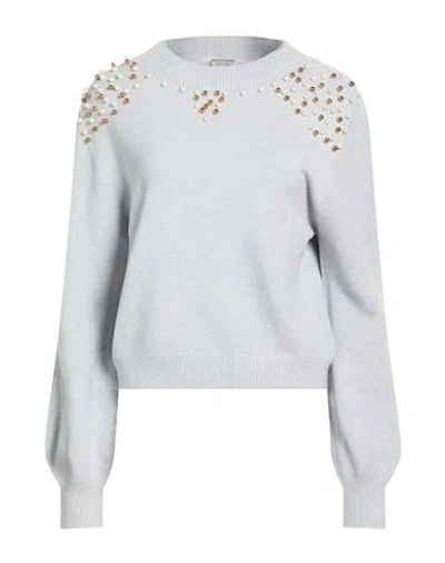 No-nà Woman Sweater Light Grey Size L Viscose, Polyester, Polyamide In White