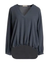 No-nà Woman Top Charcoal Size L Polyester In Gold