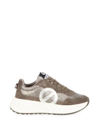 No Name Carter Jogger W Logo-patch Panelled Sneakers In Neutral