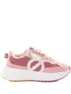 No Name Corduroy-panel Sneakers In Pink