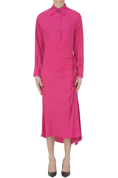 No Name Crepè Shirt Dress In Pink