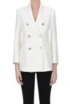 No Name Double Breasted Blazer In Ivory
