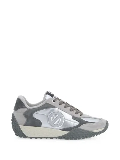 No Name Kate Logo-patch Metallic Sneakers In Gray