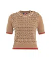 No Name Knit T-shirt In Wool And Cashmere In Brown