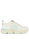 No Name 'krazee Runner' Beige And Aqua Mesh And Leather Sneakers
