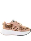 No Name Leopard-print Lace-up Sneakers In Brown