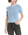 No Name Noname Button Shoulder Wool & Cashmere-blend Sweater In Blue