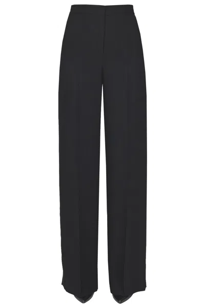 No Name Smoking Style Crepè Trousers In Black
