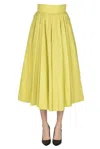 No Name Taffetà Full Skirt In Lime