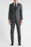 No Ordinary Joe By Ted Baker Jake Solid Grey Notch Lapel Wool Suit In Gray