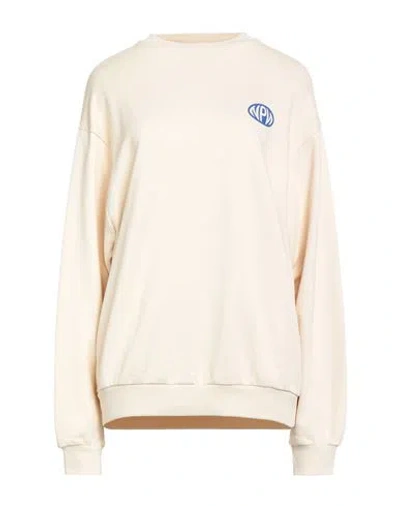 NO PASA NADA NO PASA NADA WOMAN SWEATSHIRT CREAM SIZE S COTTON