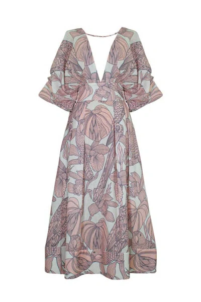 No Pise La Grama Barlovento Midi Dress In Multi