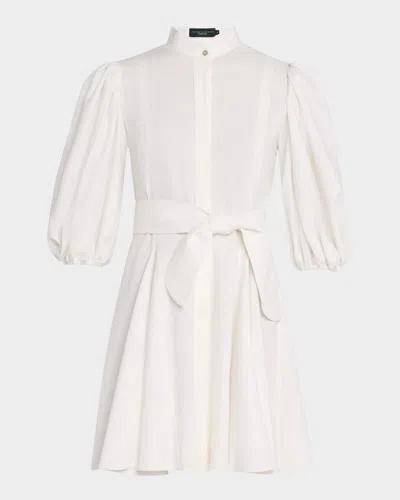 No Pise La Grama Bromelia Linen Mini Shirtdress In Ivory