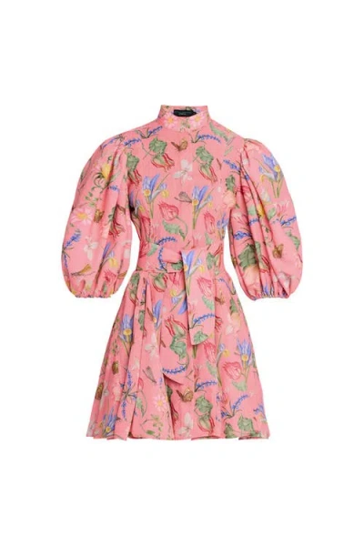 No Pise La Grama Bromelia Mini Dress In Pink