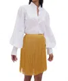 No Pise La Grama Delta Mini Skirt In Yellow Gold In Gold