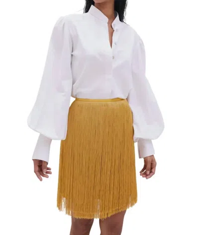 No Pise La Grama Delta Mini Skirt In Yellow Gold
