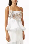 No Pise La Grama Dreamy Top In White W/ Polka Dots In White